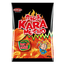 KOIKEYA KARAMUCHO POTATO SNACK HOT CHILI BLACK 60G X12