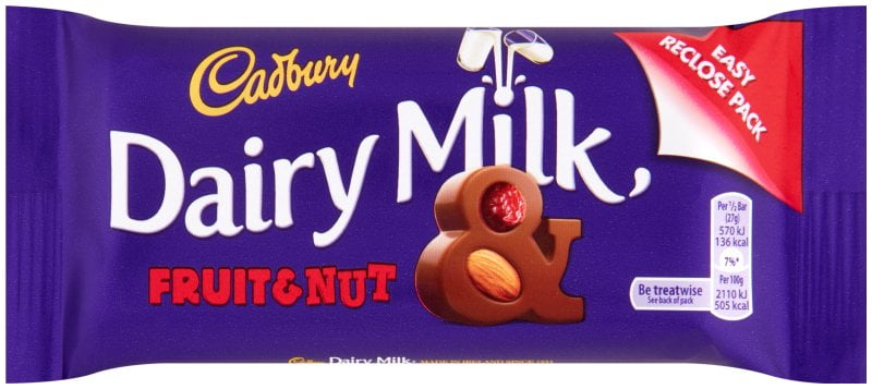 27I CADBURY D/MILK FRT & NUT 54GRM X48