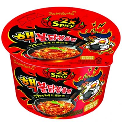 SAM YANG HOT CHICKEN RAMEN 2X SPICY BOWL 105G X16